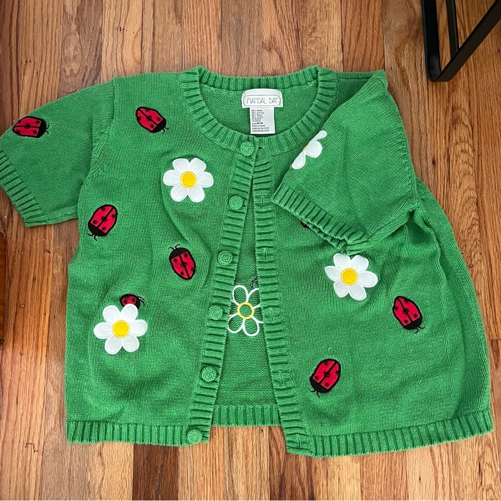 Green Ladybug Sweater